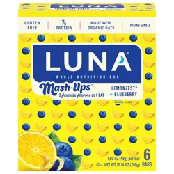 LUNA Bar - Mash-Ups LemonZest + Blueberry Flavor - Snack Bars - Non-GMO - Gluten-Free Protein Bars - Made with Organic Oats (6 Pack)