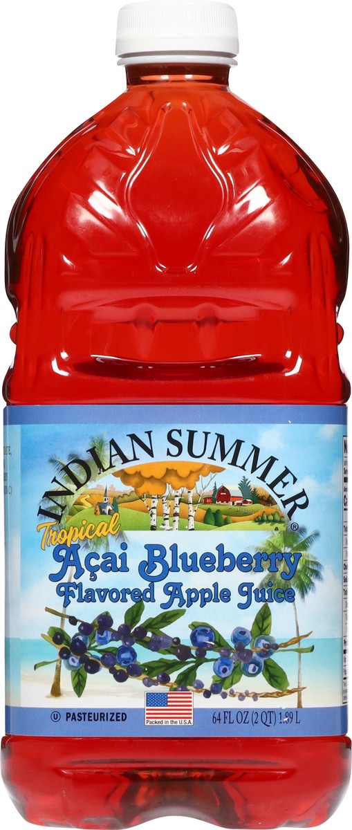 slide 10 of 14, Indian Summer Tropical Acai Blueberry Apple Juice 64 fl oz, 64 oz