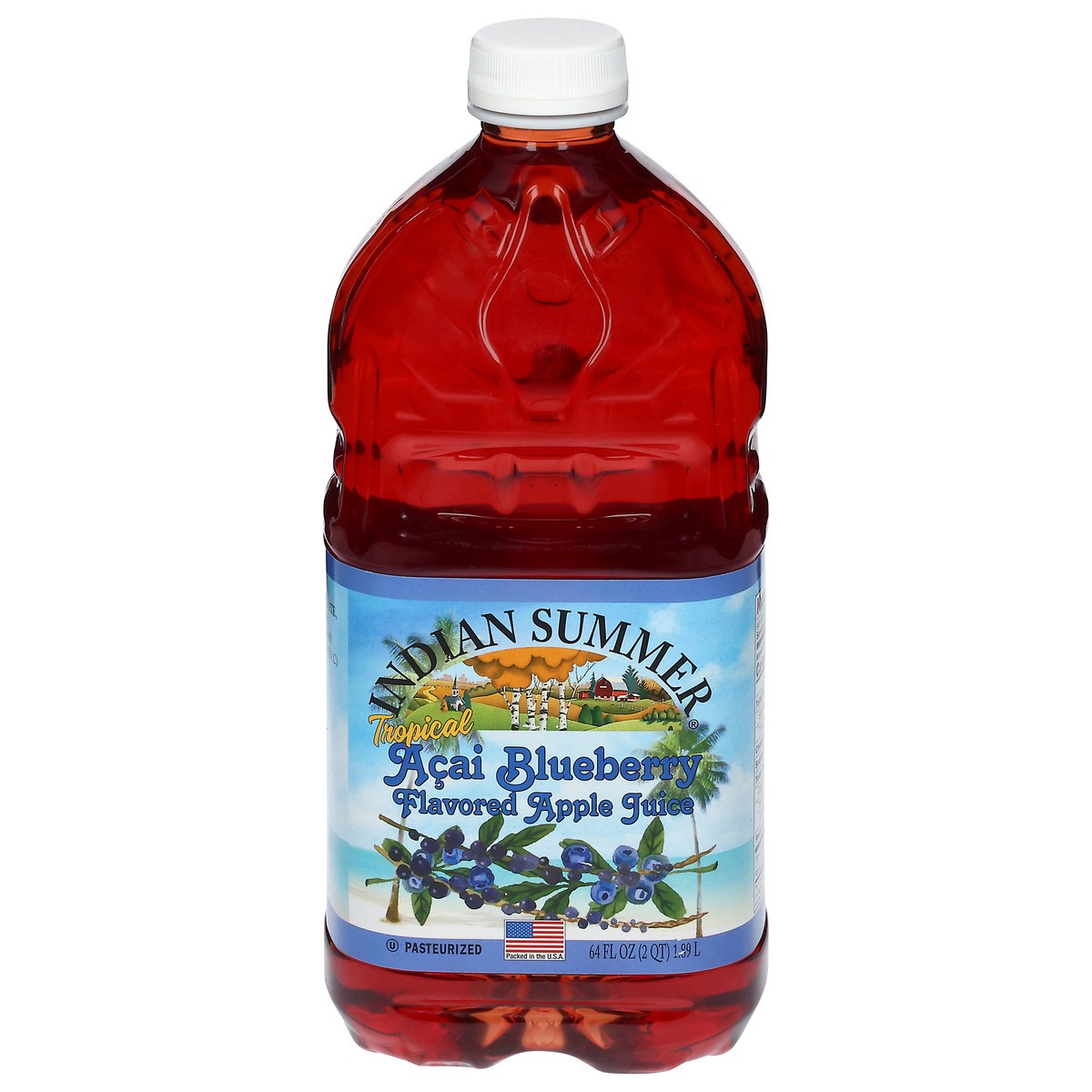 slide 8 of 14, Indian Summer Tropical Acai Blueberry Apple Juice 64 fl oz, 64 oz