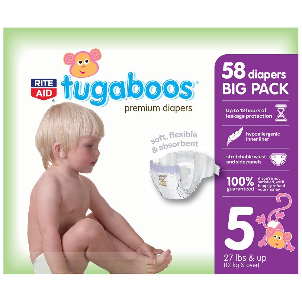 slide 1 of 1, Rite Aid Ra Tug Diaper Box Sz, 58 ct