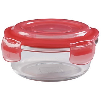 slide 1 of 1, Kitchen & Table Borosilicate Round Storage Container - Coral, 1.6 cup