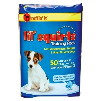 slide 1 of 1, Ruffin' It Lil' Squirts Training Pads Floor Protection Pads (50/pkg), 50 ct