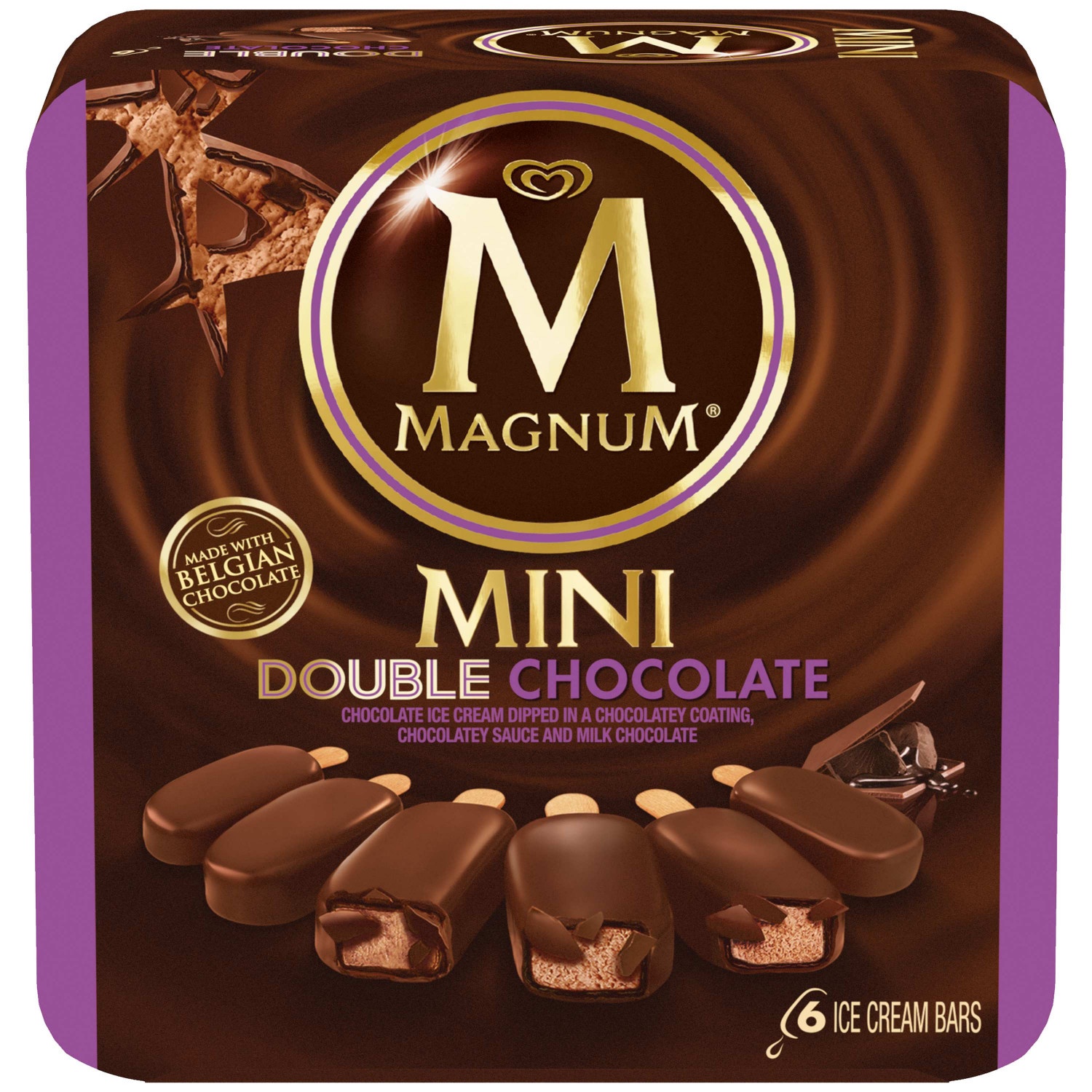 slide 1 of 6, Magnum Mini Ice Cream Bars Double Chocolate, 11.1 fl oz