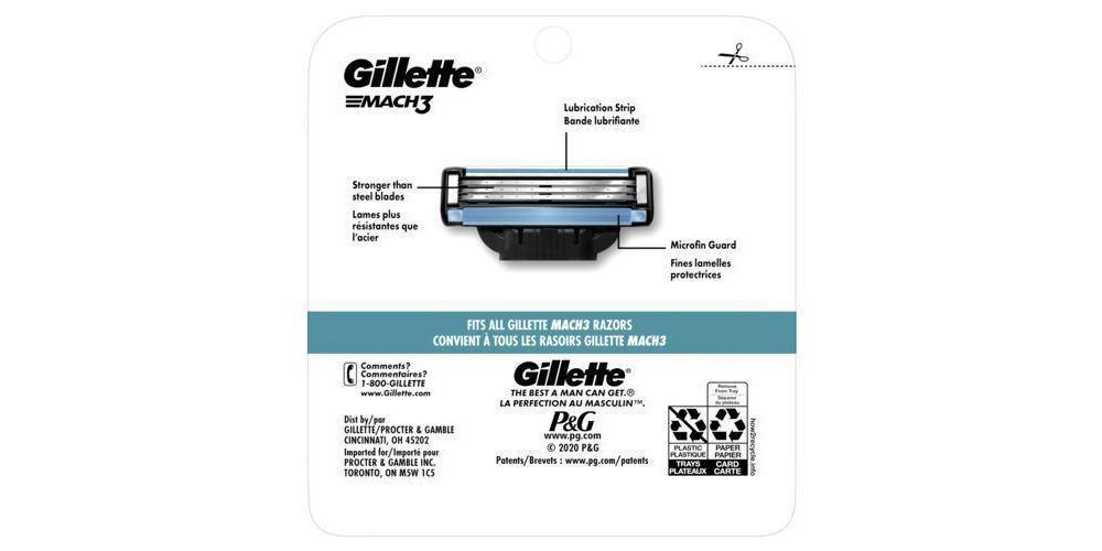 slide 69 of 90, Gillette Mach3 Men's Razor Blades Refill Cartridges, 10 ct