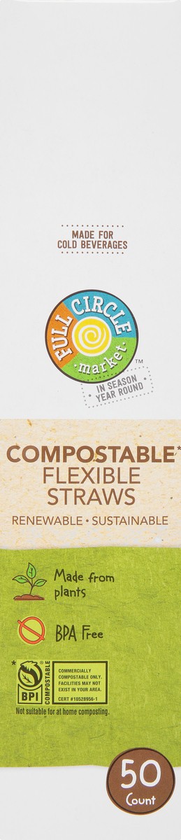 slide 5 of 8, Full Circle Market Compostable Flexible Straws, 50 ct