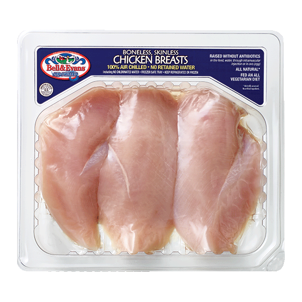 slide 1 of 1, Bell & Evans Boneless Skinless Chicken Breasts, per lb