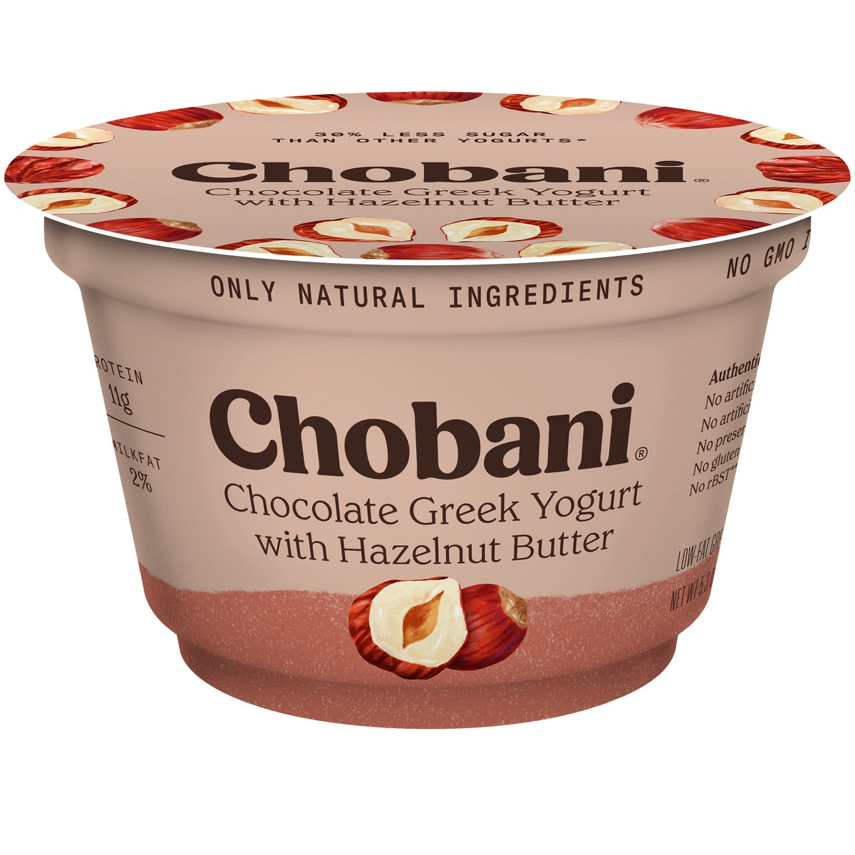 slide 1 of 9, Chobani Chocolate With Hazelnut Butter Low-Fat Greek Yogurt, 5.3 oz