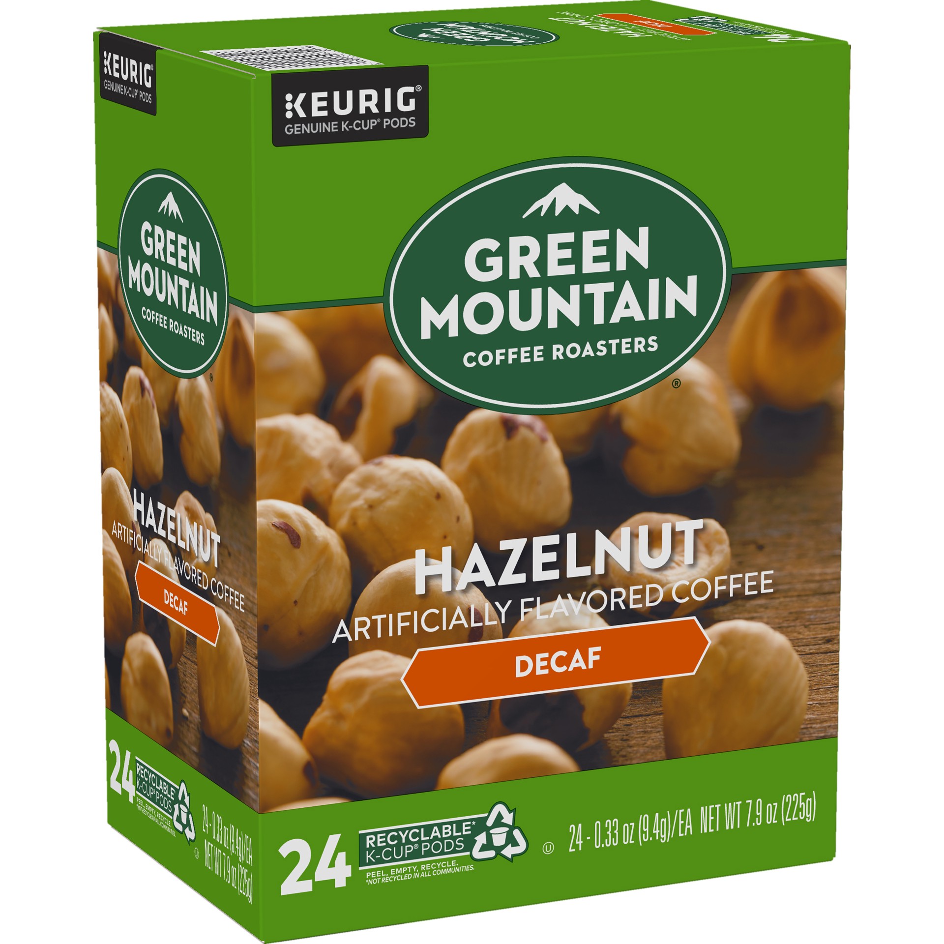 slide 2 of 5, Green Mountain Coffee Hazelnut Decaf Coffee, Keurig Single-Serve K-Cup pods, Light Roast, 24 Count, 24 ct