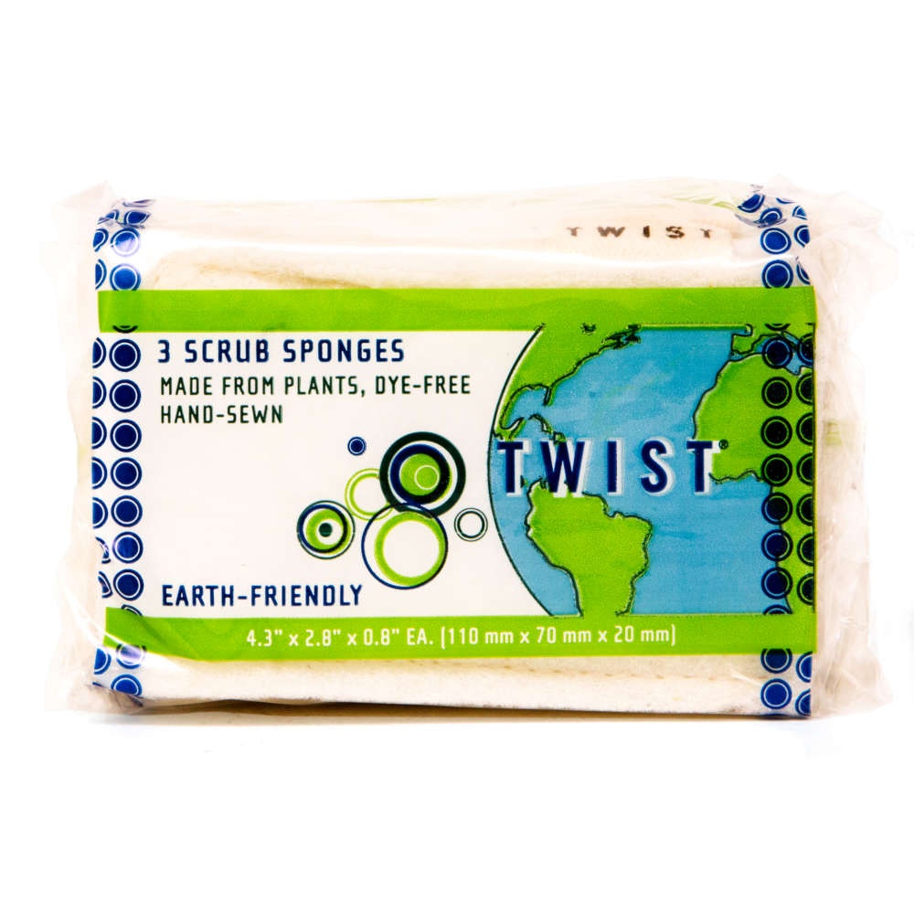 slide 1 of 1, Twist Plant Base Scrub Sponge, 3 ct