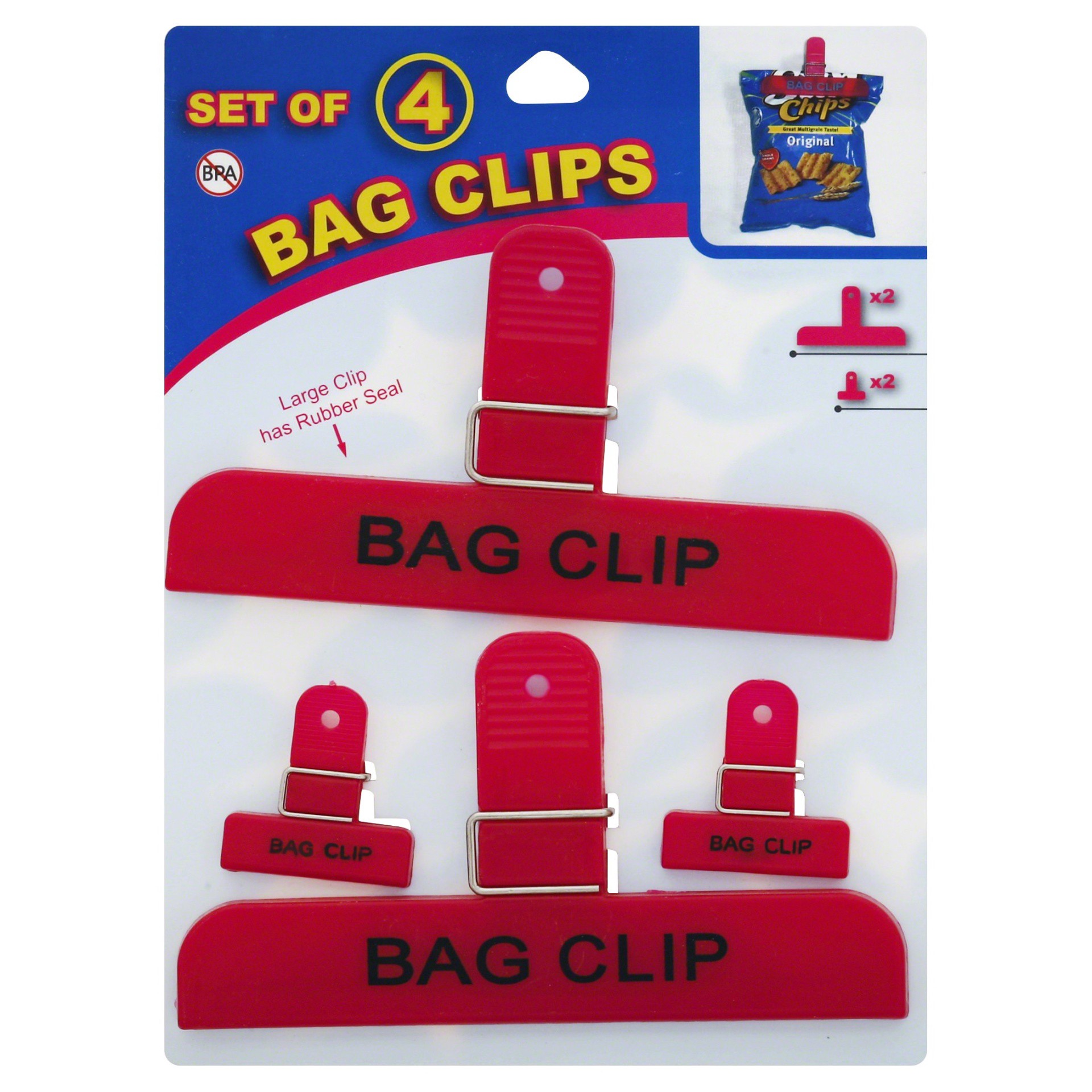 slide 1 of 2, LaMi Bag Clips, 4 ct