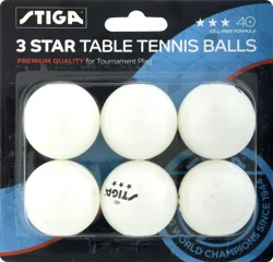 STIGA 3-Star White Table Tennis Balls (6-Pack)