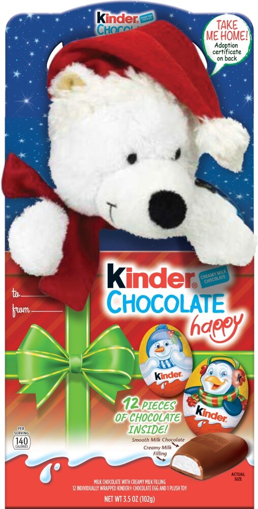 slide 1 of 1, Kinder Bear With Chocolate, 4 ct