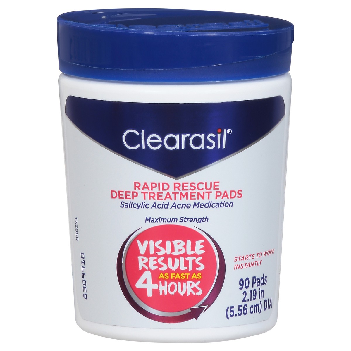 slide 1 of 9, Clearasil Rapid Rescue Deep Treatment Acne Face Pads, Maximum Strenght with 2% Salicylic Acid Acne Treatment Medicine, 90 Ct, 90 ct