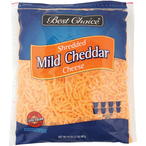 slide 1 of 1, Best Choice Mild Shredded Cheddar Cheese - 32 oz, 32 oz