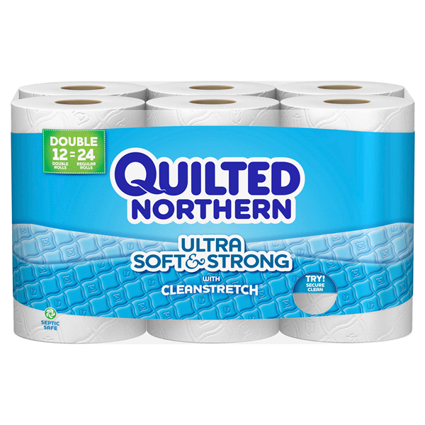 slide 1 of 1, Quilted Northern Ultra Soft & Strong Bathroom Tissue, Unscented, Double Rolls, 2-Ply, 234.6 sq ft