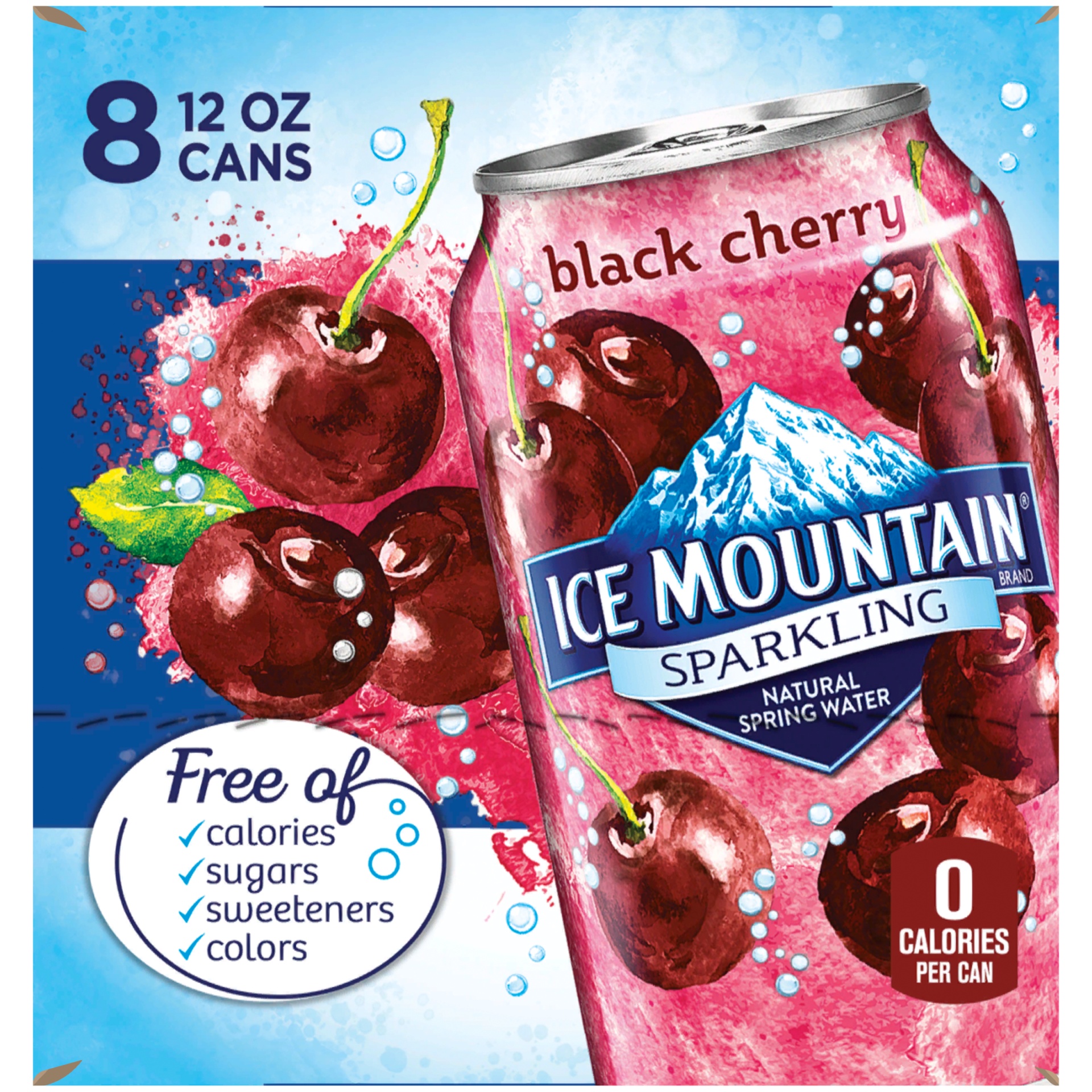 slide 2 of 6, Ice Mountain Black Cherry Sparkling Water, 8 ct; 12 fl oz