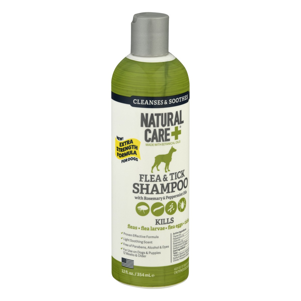 slide 2 of 9, Natural Care + Flea & Tick with Rosemary & Peppermint Oils Light Soothing Scent Shampoo 12 oz, 12 oz