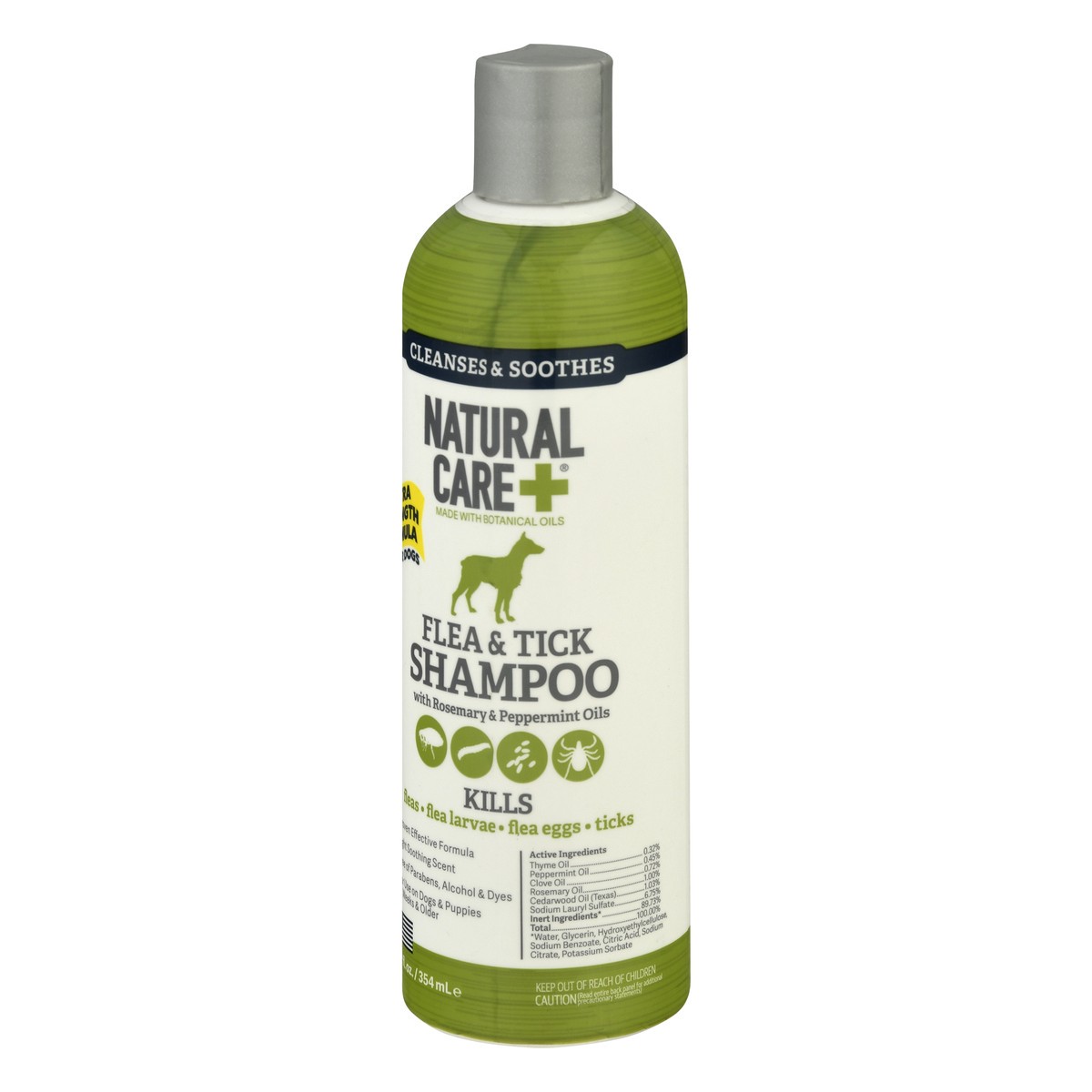 slide 3 of 9, Natural Care + Flea & Tick with Rosemary & Peppermint Oils Light Soothing Scent Shampoo 12 oz, 12 oz