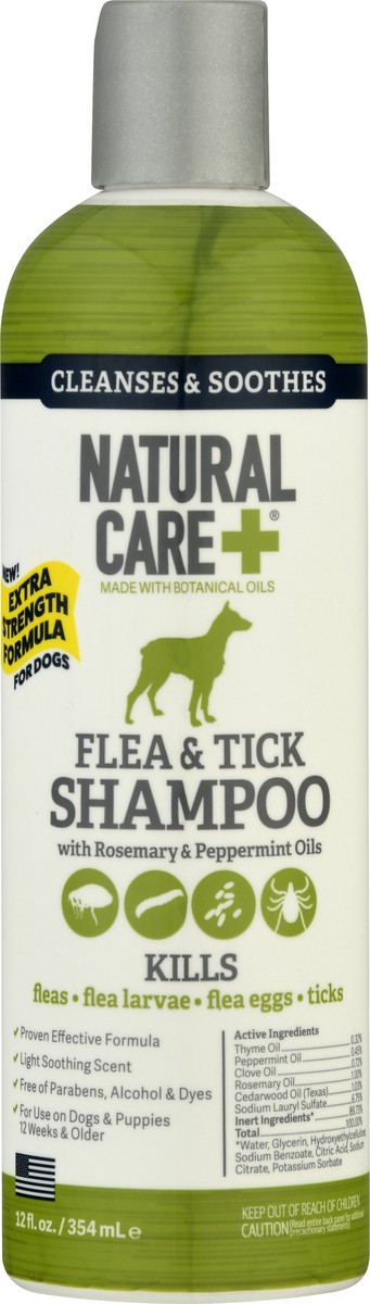 slide 6 of 9, Natural Care + Flea & Tick with Rosemary & Peppermint Oils Light Soothing Scent Shampoo 12 oz, 12 oz