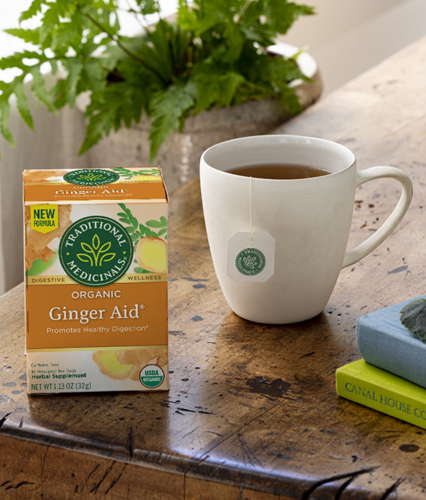 slide 4 of 4, Traditional Medicinals Organic Ginger Aid, Caffeine Free Herbal Tea, 16 ct