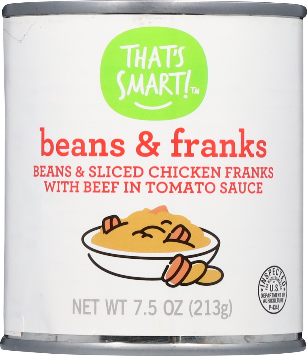 slide 10 of 15, That's Smart! Beans & Franks 7.5 oz, 7.5 oz