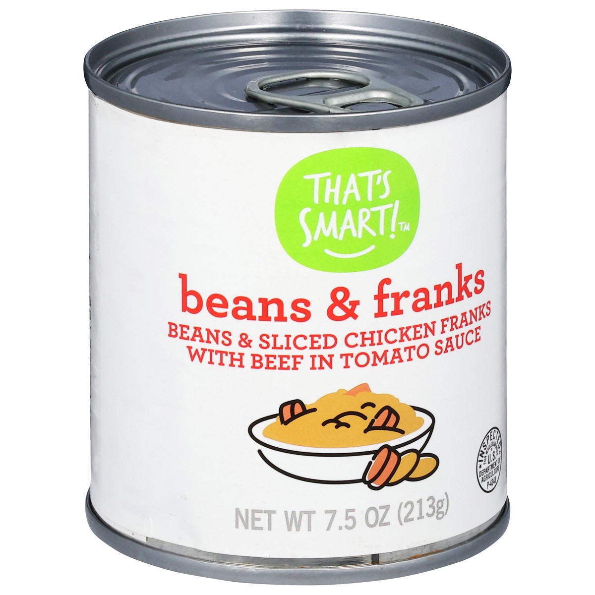 slide 6 of 15, That's Smart! Beans & Franks 7.5 oz, 7.5 oz