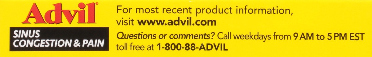 slide 4 of 9, Advil Sinus And Congestion Relief Tablets, 20 ct