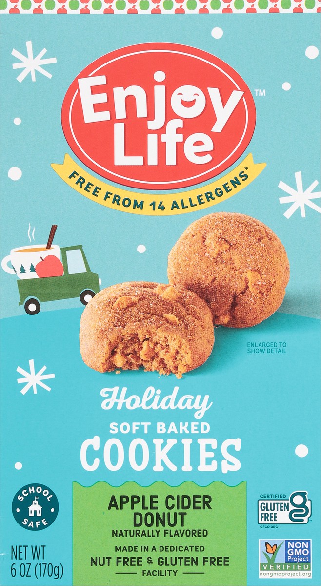 slide 6 of 9, Enjoy Life Apple Cider Donut Soft Baked Holiday Cookies, 6 oz Box, 6 oz