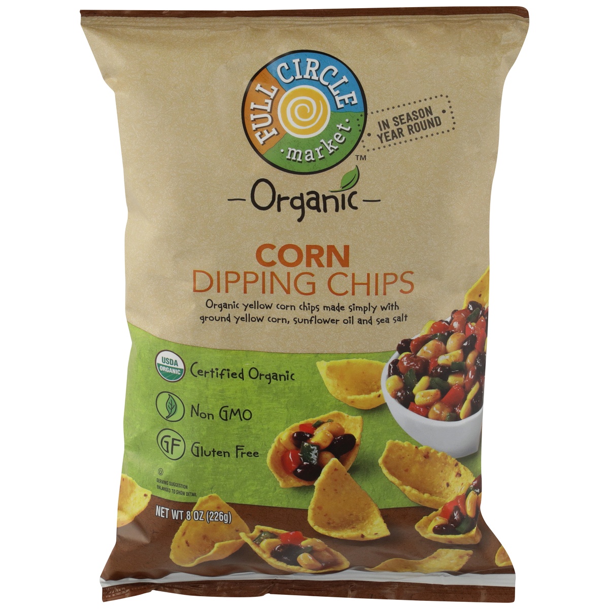 slide 1 of 1, Full Circle Market Corn Dipping Chips, 8 oz