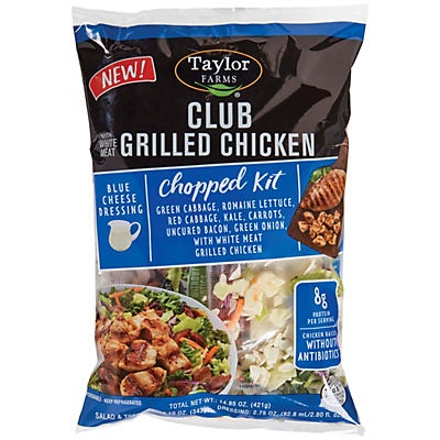 slide 1 of 1, Taylor Farms Club With White Meat Grilled Chicken Chopped Kit, 14.85 oz
