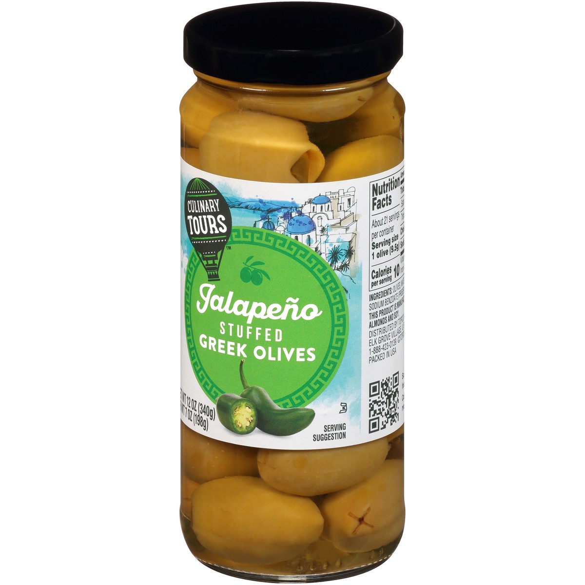 slide 3 of 10, Culinary Tours Jalapeno Stuffed Greek Olives, 12 oz