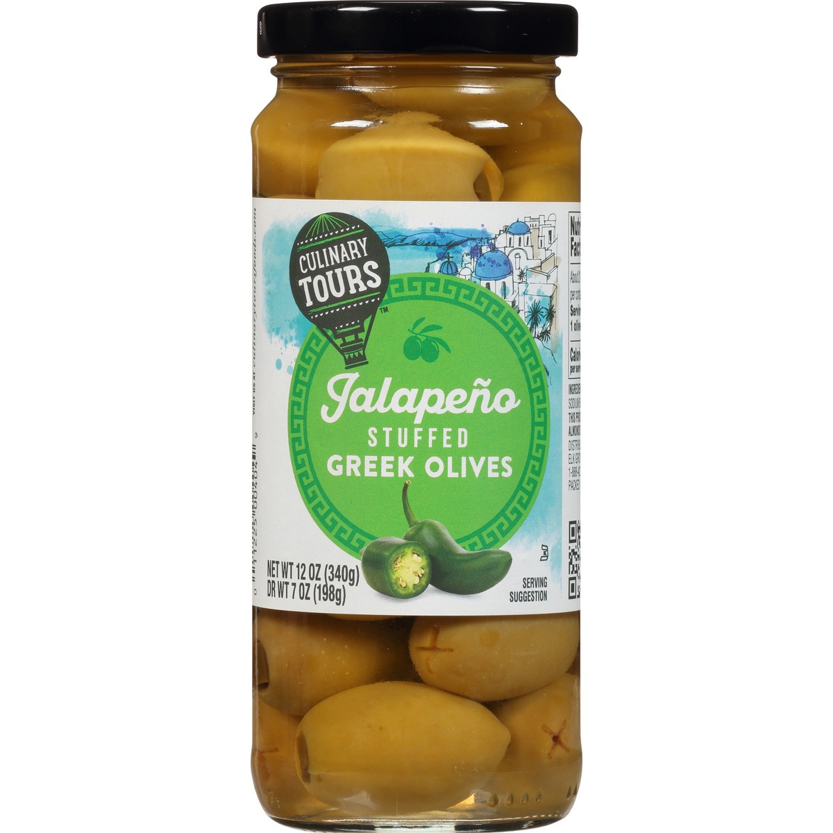 slide 7 of 10, Culinary Tours Jalapeno Stuffed Greek Olives, 12 oz