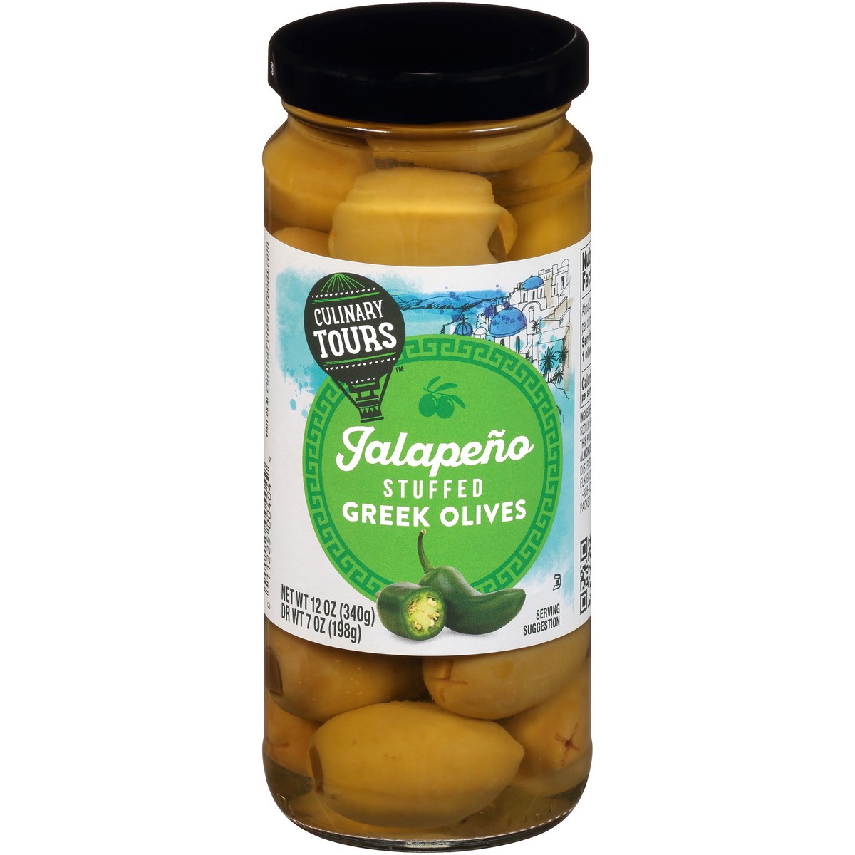 slide 1 of 10, Culinary Tours Jalapeno Stuffed Greek Olives, 12 oz