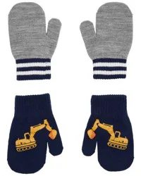Carter's Toddler 2-Pack Construction Gripper Mittens Grey 2T4T