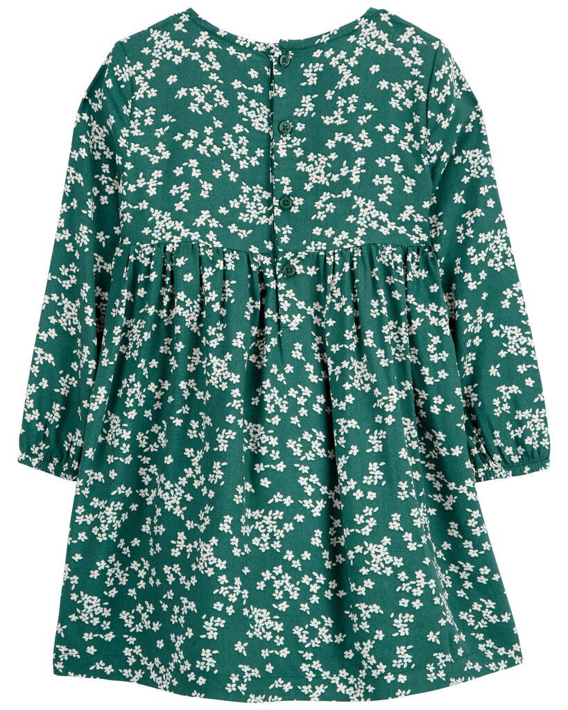 slide 3 of 3, Carter's Toddler Floral Long-Sleeve Dress Green 4T, 1 ct