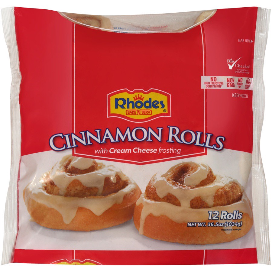 slide 1 of 1, Rhodes Cinnamon Rolls with Cream Cheese Frosting, 12 ct, 12 ct