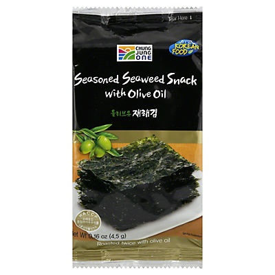 slide 1 of 1, Chung Jung One Seasoned Seaweed With Olive Oil, 0.16 oz