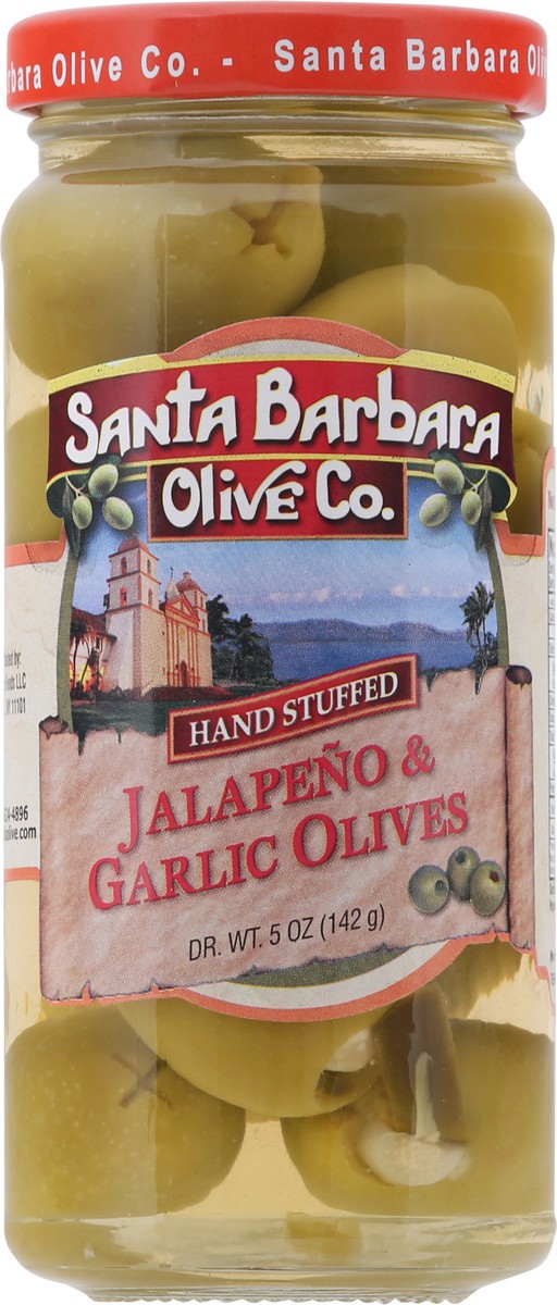 slide 12 of 12, Santa Barbara Olive Co. Hand Stuffed Jalapeno & Garlic Olives 5 oz, 5 oz