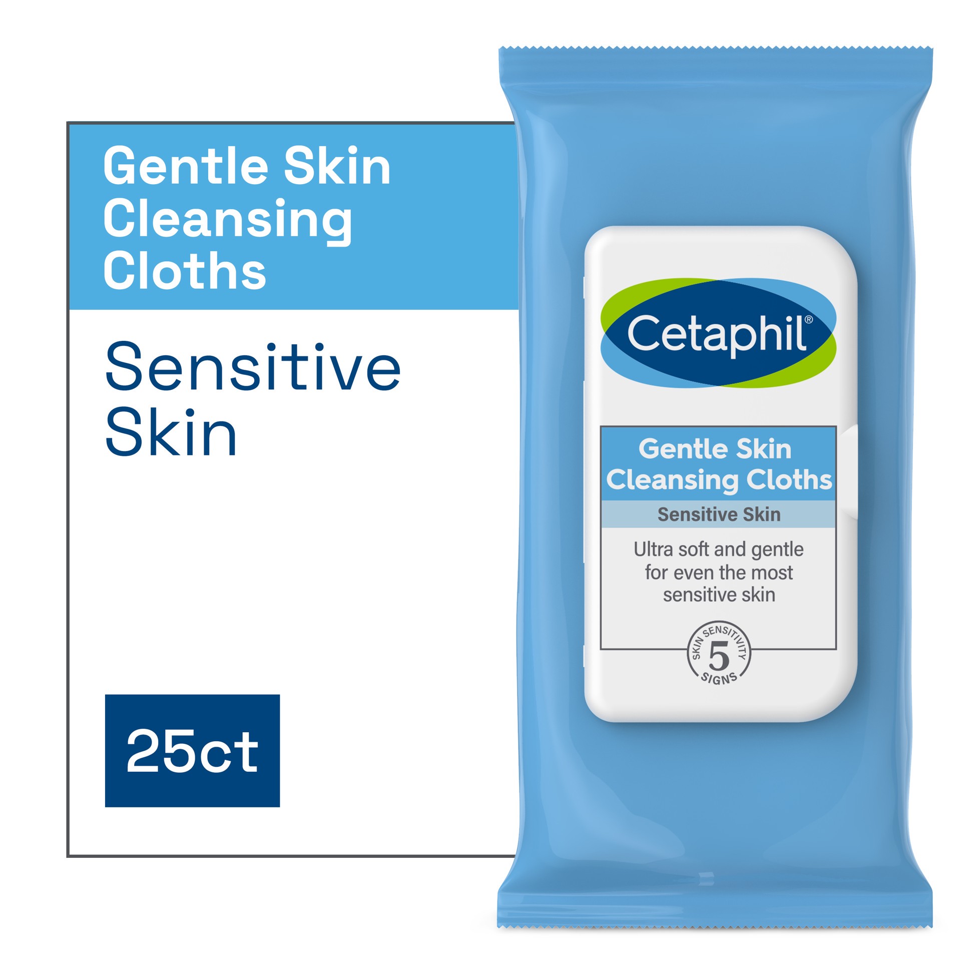 slide 1 of 2, Cetaphil Gentle Skin Cleansing Cloths, 25 ct, 25 ct