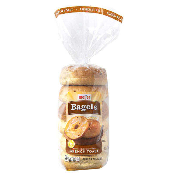 slide 1 of 6, Meijer French Toast Bagels, 6 ct