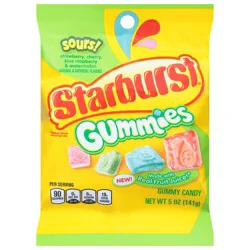 STARBURST Gummies Sours Gummy Candy, 5 Oz Bag