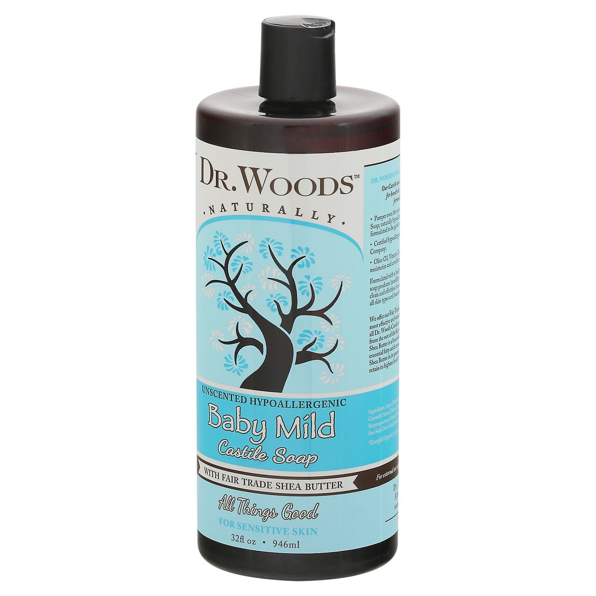 slide 5 of 9, Dr. Woods Unscented Baby Mild with Shea Butter Castile Soap 32 fl oz, 32 fl oz