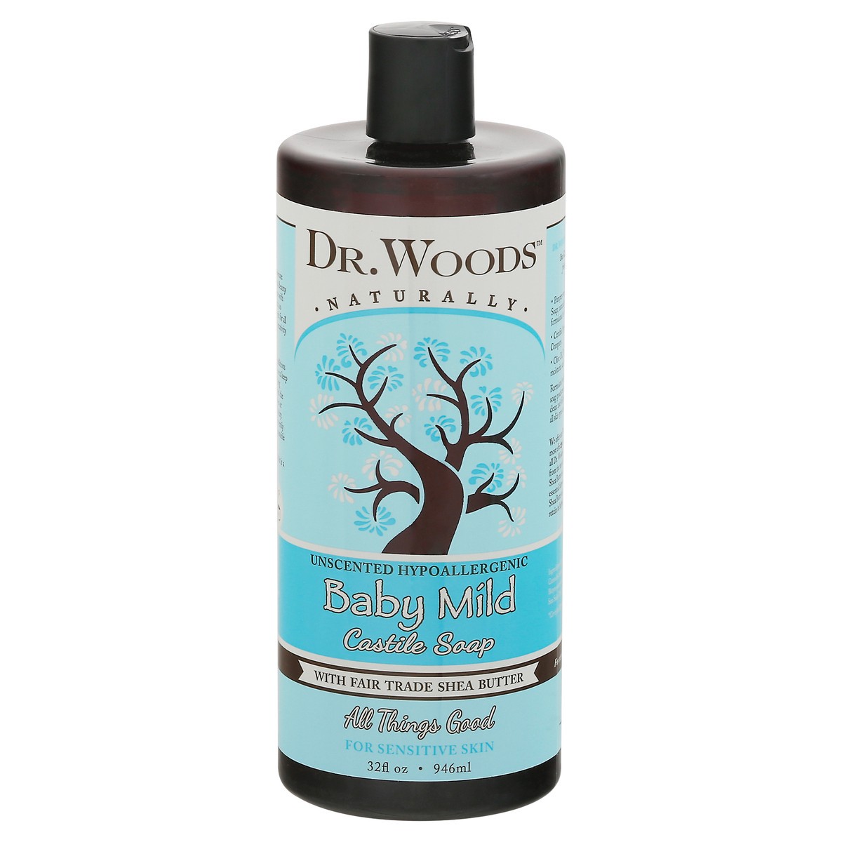 slide 1 of 9, Dr. Woods Unscented Baby Mild with Shea Butter Castile Soap 32 fl oz, 32 fl oz