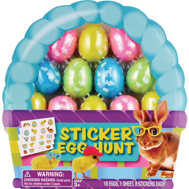 slide 1 of 1, EASTER ACCESSORIES Easter Icons Sticker Egg Hunt, 1 ct