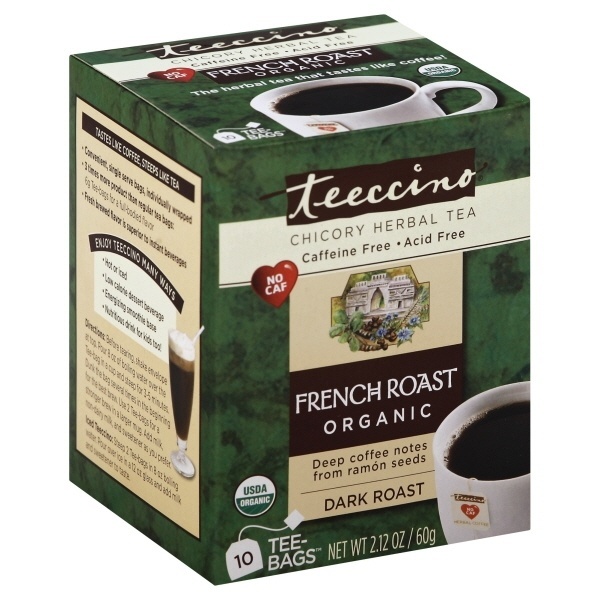 slide 1 of 3, Teeccino French Roast Herbal Coffee Dark Roast, 10 ct