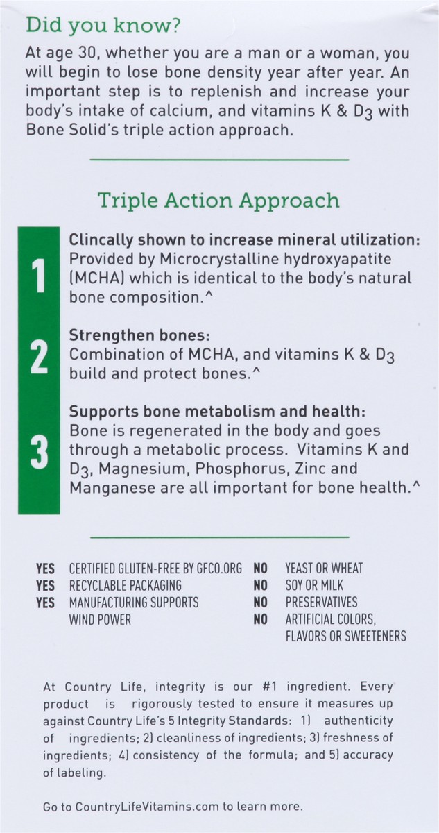 slide 2 of 12, Country Life Bone Solid, 180 ct