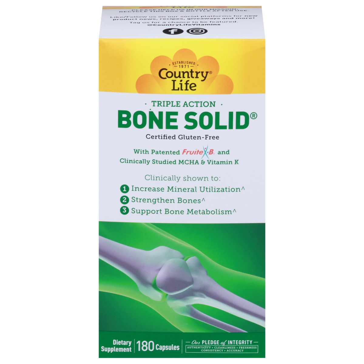 slide 1 of 12, Country Life Bone Solid, 180 ct