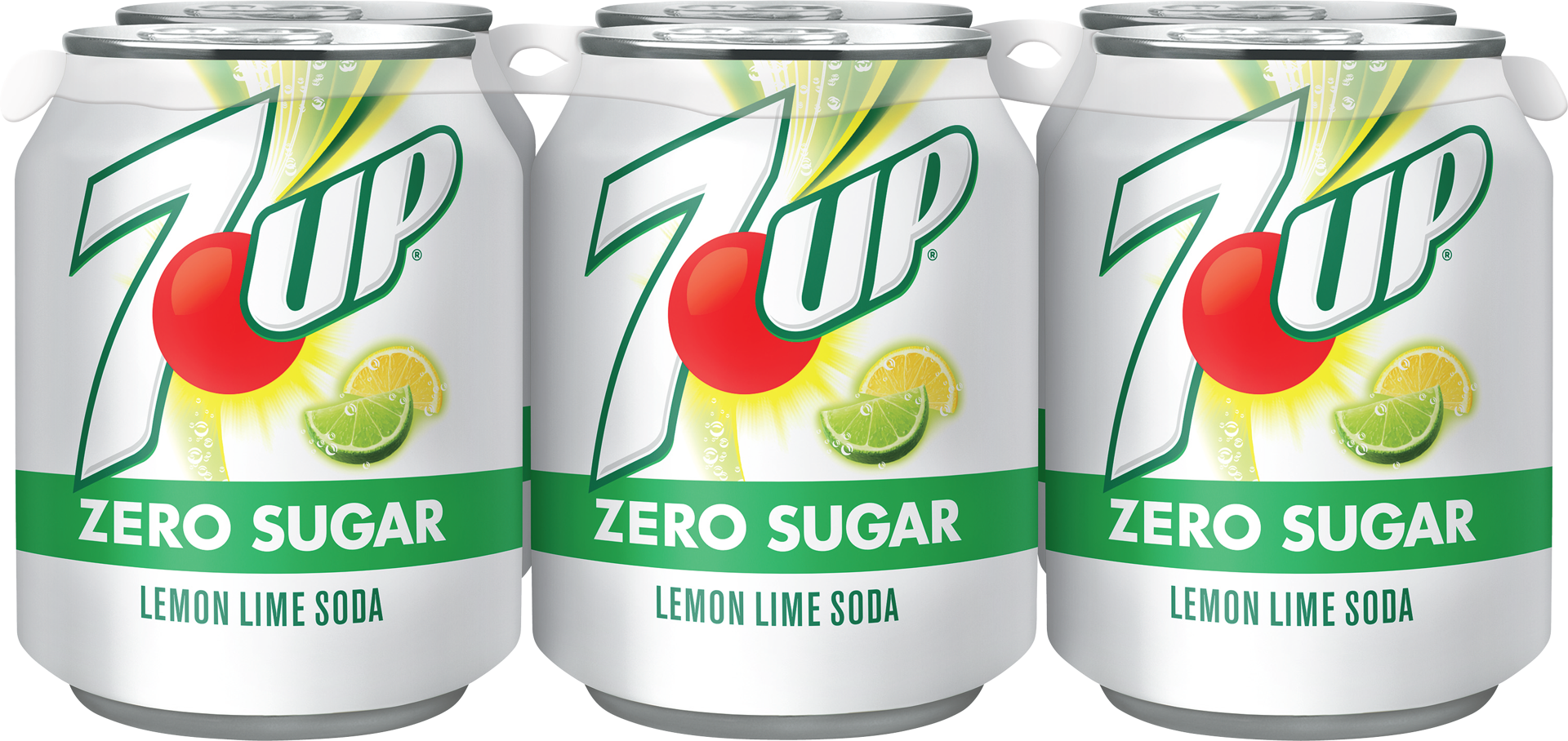 slide 3 of 5, 7UP Zero Sugar Lemon Lime Soda, 8 fl oz cans, 6 pack, 6 ct