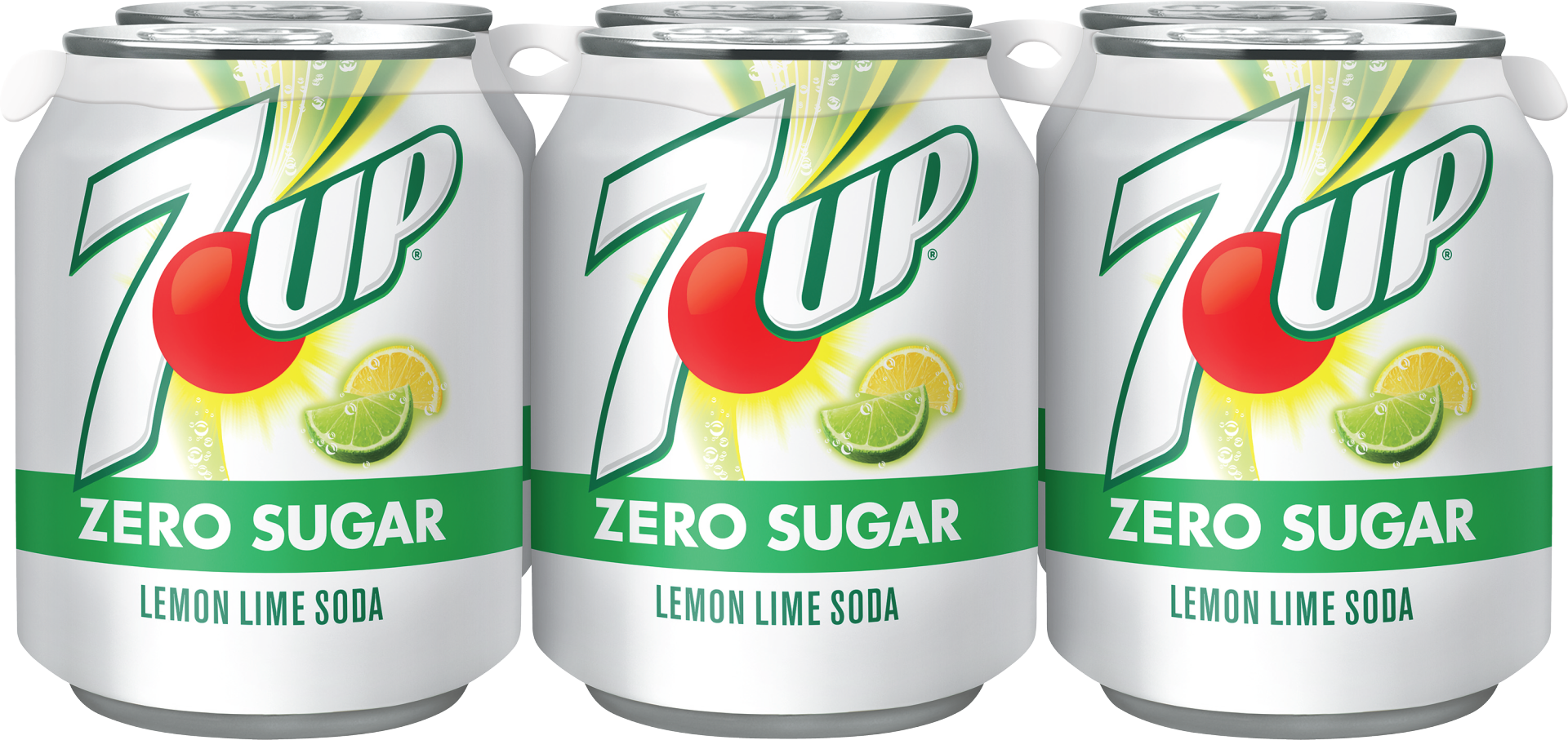 slide 1 of 5, 7UP Zero Sugar Lemon Lime Soda, 8 fl oz cans, 6 pack, 6 ct