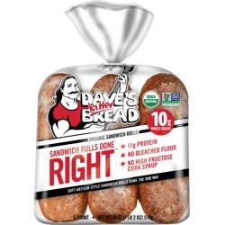 Dave's Killer Bread Right Organic Sandwich Rolls 6 ea